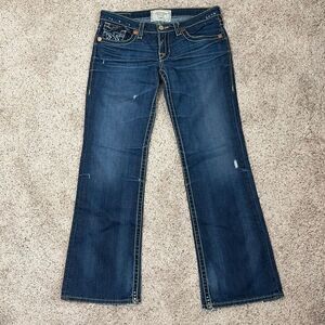 Big Star Liv Low Rise Bootcut Jeans Women’s 30R Dark Wash Distressed 2008